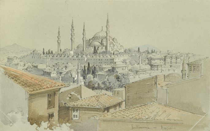Count Amadeo Preziosi - View of the Süleymaniye Mosque over Rooftops | MasterArt